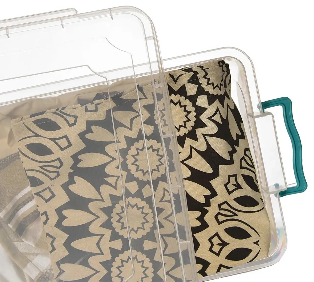 Orion Transparentný úložný box s vekom, UHO, obdĺžnikový nízky box 10l, 41x28x14cm