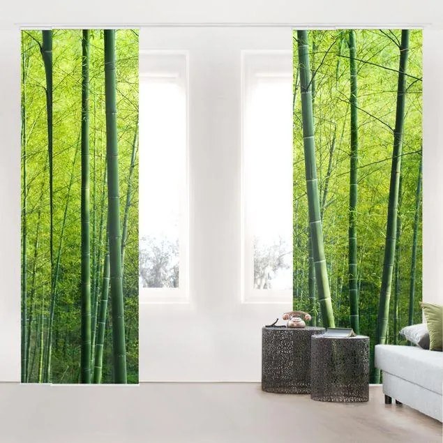 MANUFACTURER -  Súprava posuvnej záclony - Bambusový les - 4 panely