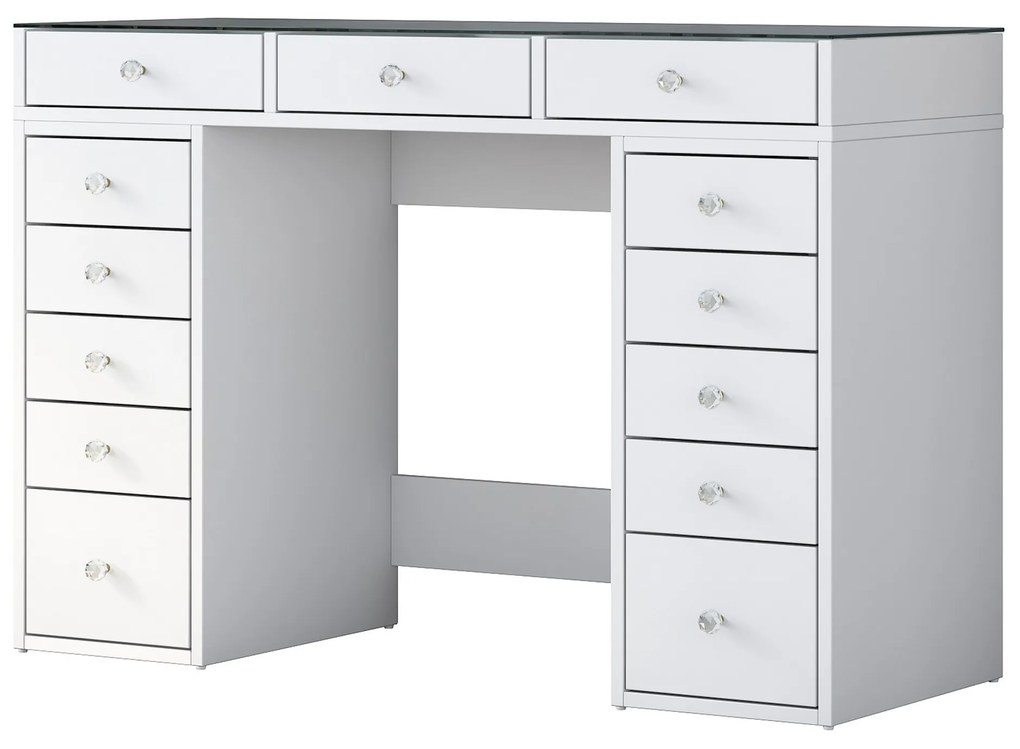 Toaletný stolík Melissa 01 biely/čirý