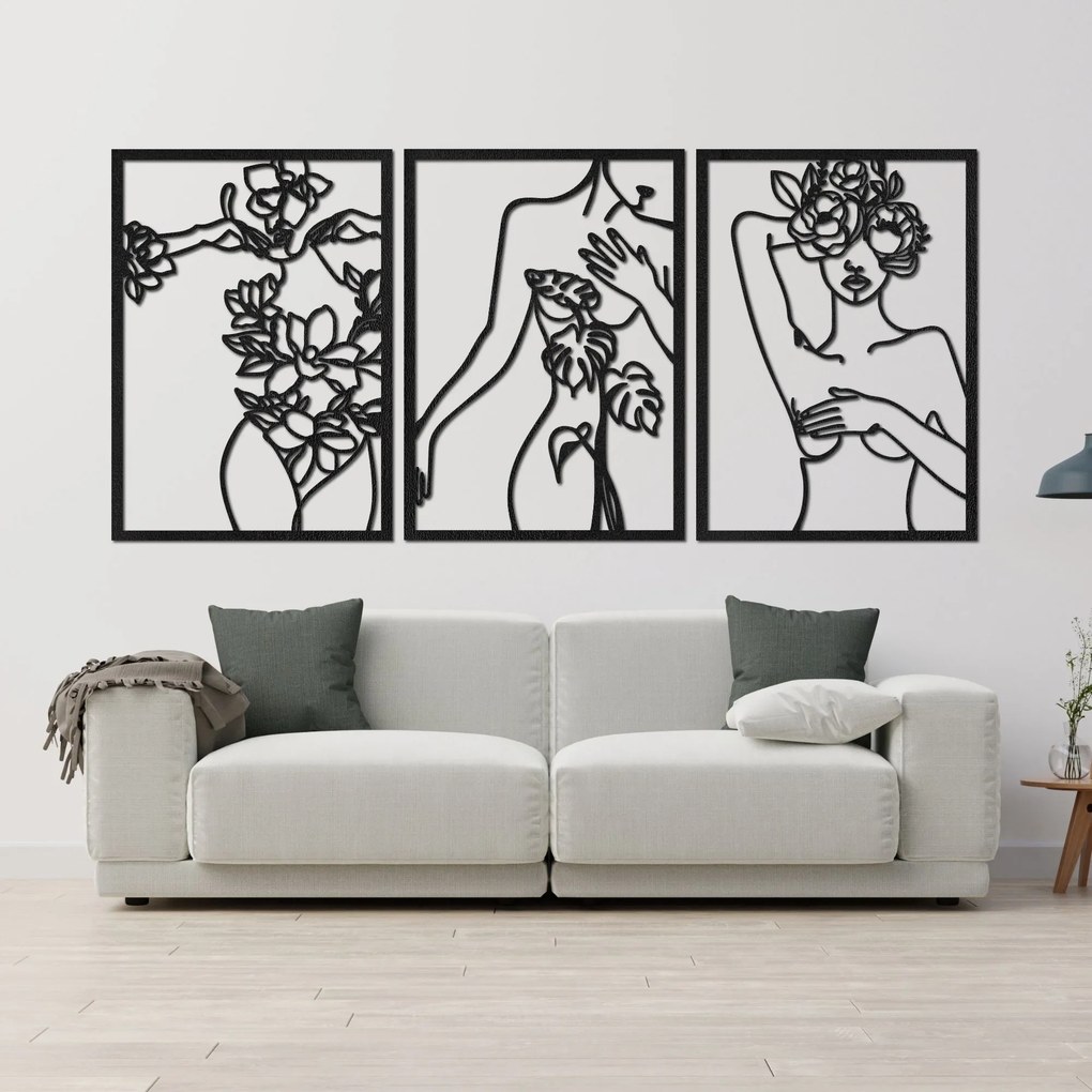 Viacdielna dekorácia na stenu žena | FEMIN: HDF - Javor 65 x 30 cm 4475-94047 HDF0480