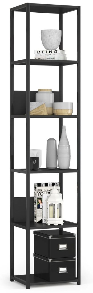 Regál PRAMONI 40x192 cm černý