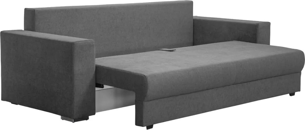 Pohovka rozkladacia na lôžko Genf, stredne šedá látka
