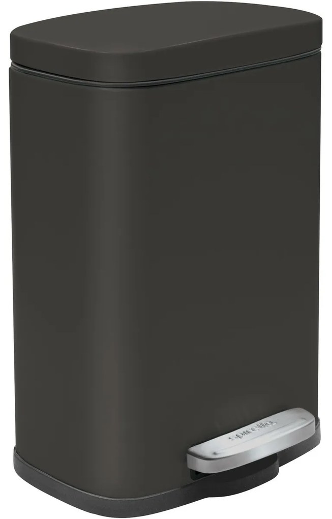 Spirella Pedálový odpadkový kôš soft-close Akira 12 l, matná čierna, 12 l