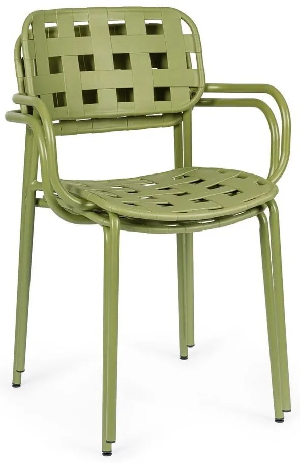 Zelené kovové záhradné stoličky v súprave 4 ks Clover – Bizzotto