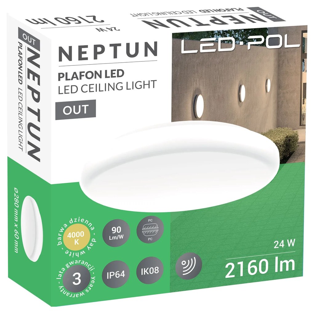 Vonkajšie nástenné svietidlo LED-POL ORO NEPTUN 24W MIC ORO26015
