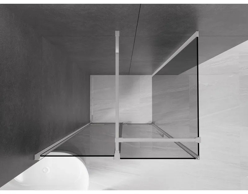 Mexen Velar, sprchový kút s posuvnými dverami 150 x 100 cm, 8mm šedé sklo, chrómová, 871-150-100-41-01