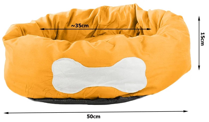 Plyšový pelech pre psa/mačku BONENEST 50 cm, oranžový