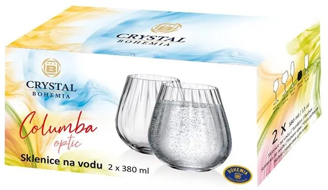 BOHEMIA COLUMBA OPTIC POHÁR NA WHISKY 380ML SADA 2KS