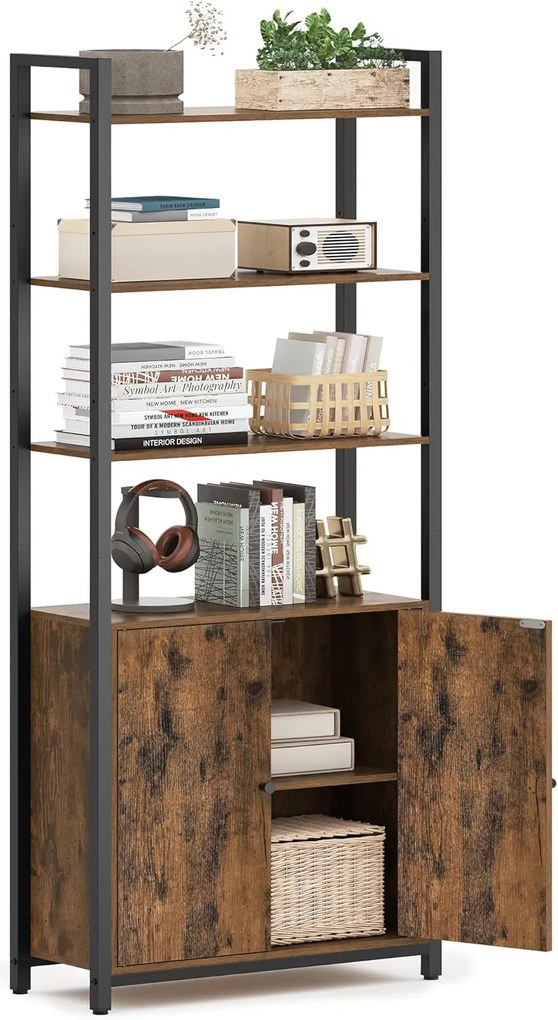 Knižnica Vasagle Memor 60 cm hnedá/čierna