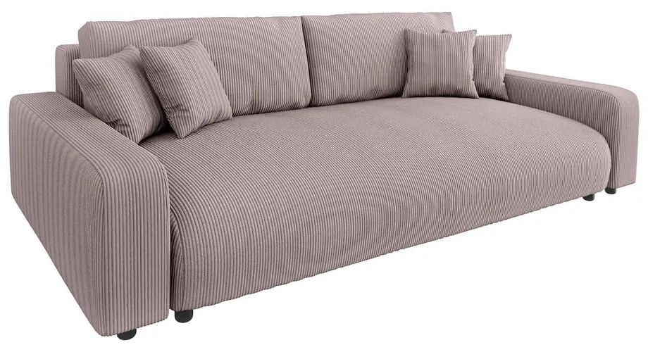 Svetloružová menčestrová rozkladacia/s úložným priestorom pohovka 234 cm Sara – Ropez