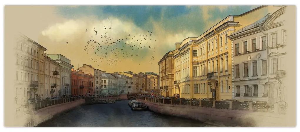 Obraz - Moyka rieka, Petrohrad, Rusko (120x50 cm)