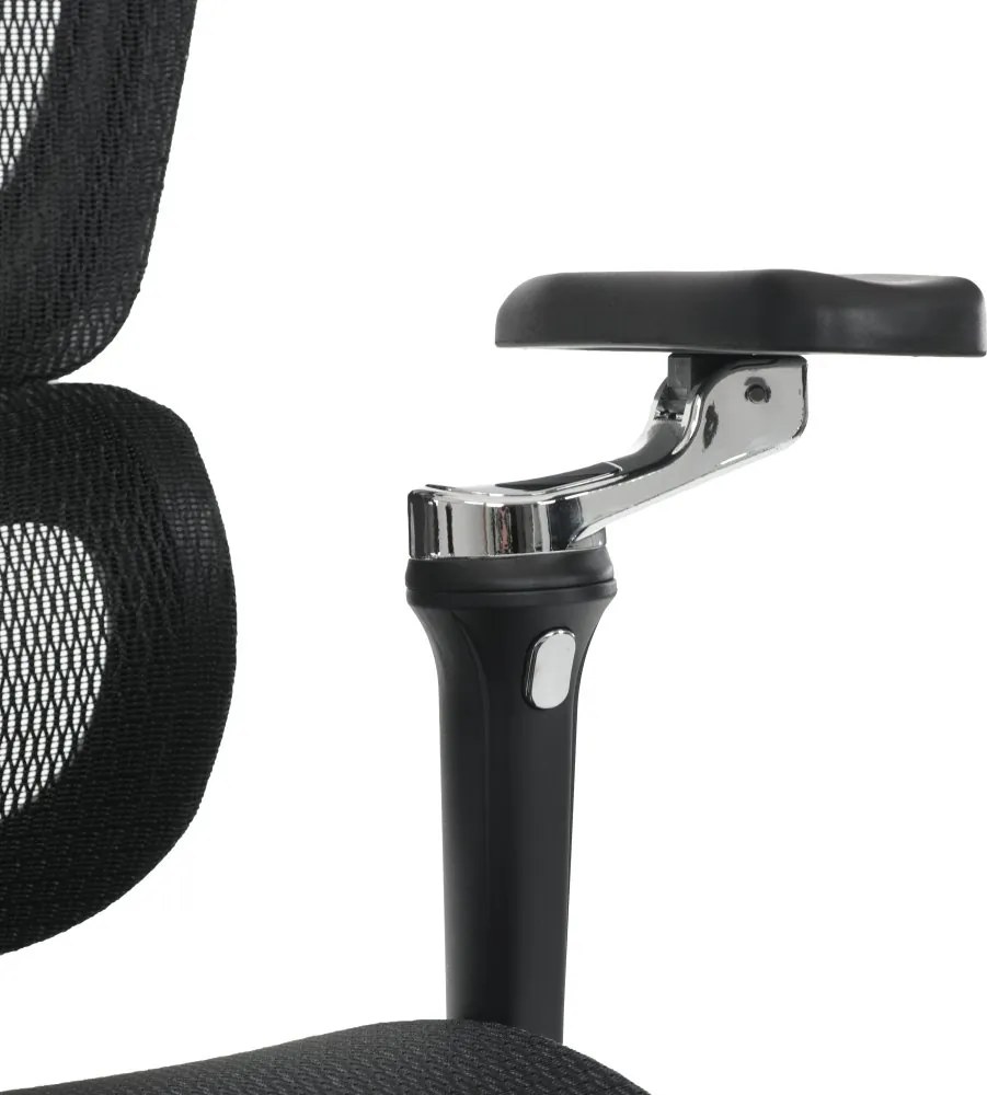 Kancelárska ergonomická stolička PORTE — sieťovina, čierna