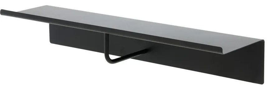 Čierny oceľový nástenný vešiak s poličkou 21,5 cm A-Coat – Zone