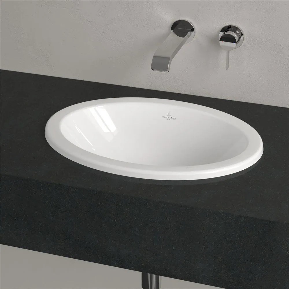 VILLEROY &amp; BOCH Loop &amp; Friends oválne zápustné umývadlo bez otvoru, s prepadom, 505 x 360 mm, biela alpská, 4A610001