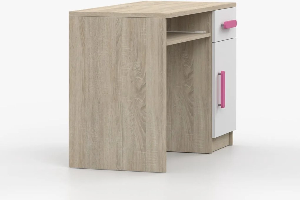 Písací stôl SCOUT - dub sonoma/biely (viac variant)