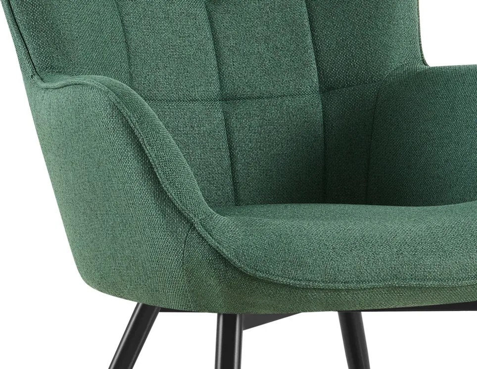 Kreslo Hannah, zelená tkanina