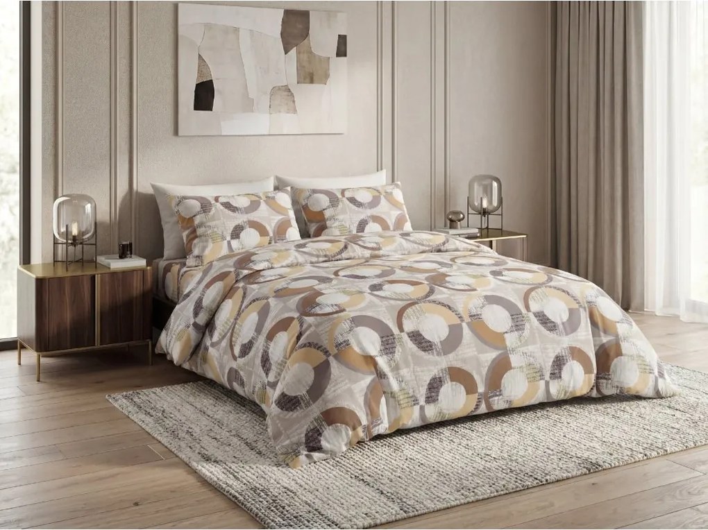 Obliečky z mikrovlákna CIRELLO hnedo-sivé Rozmer obliečky: 2 ks 70 x 90 cm | 200 x 220 cm