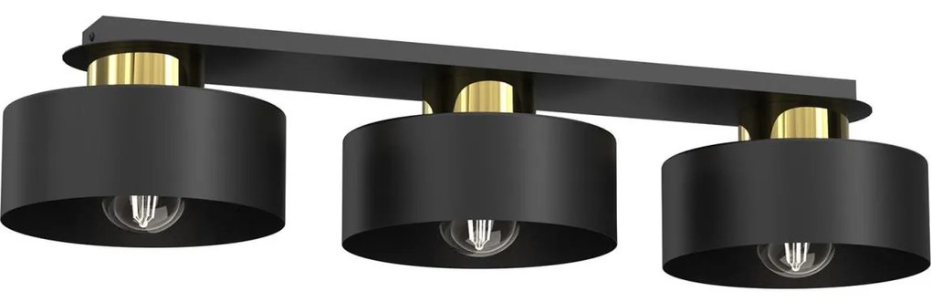 Stropné svietidlo MARTI 3xE27/15W/230V čierna/zlatá