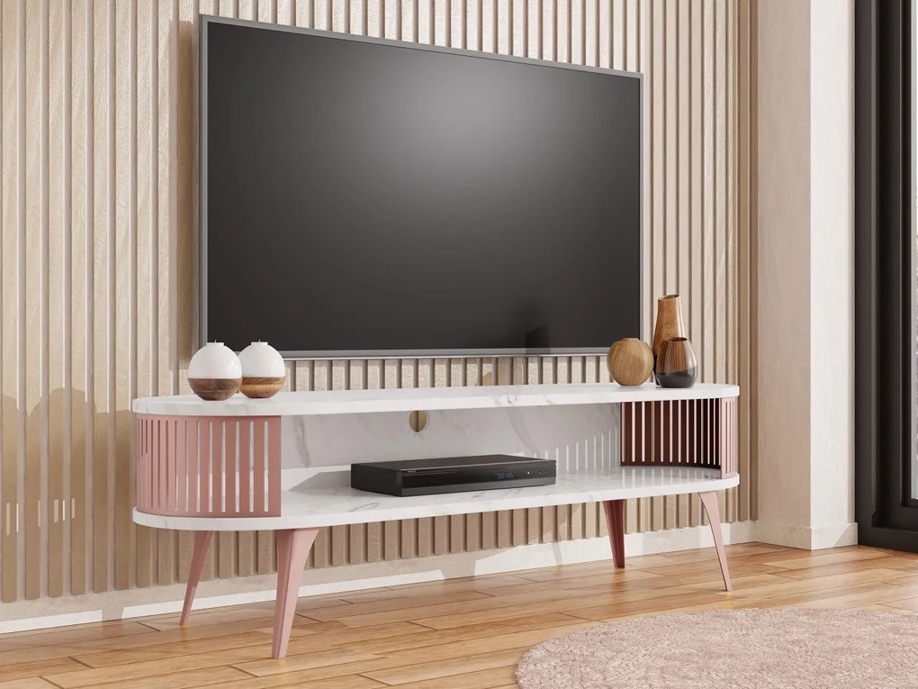 TV skrinka Mozimo Ember, Farba: medená / biely akryl