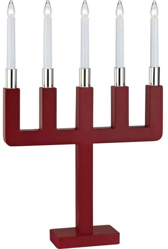 Markslöjd 704220 - Vianočný svietnik SUNDSTOORP 5xE10/3W/230V červená