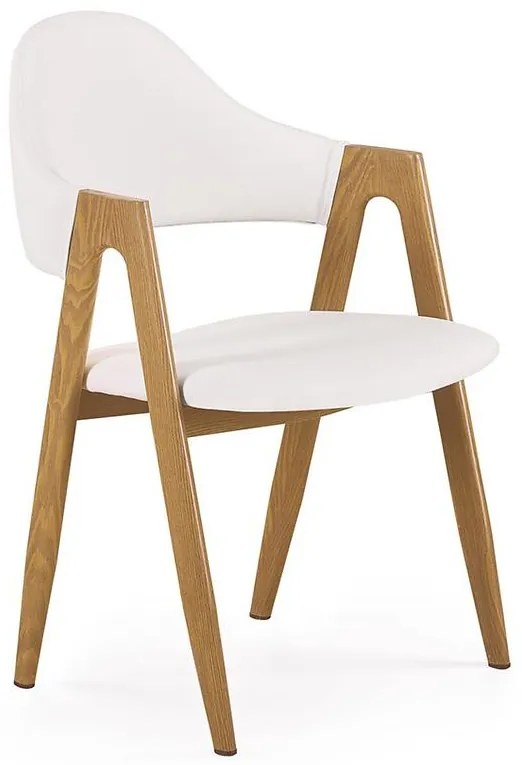 Stolička K247 ekokoža/kov biela 53x57x80