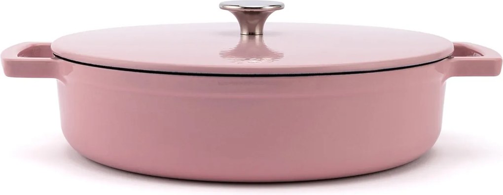 Elmich Smaltovaný liatinový nízky hrniec Ember 28 cm ružový