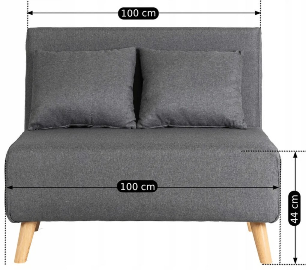 JAKS Rozkladacie kreslo Marry 2 šedé tkanina