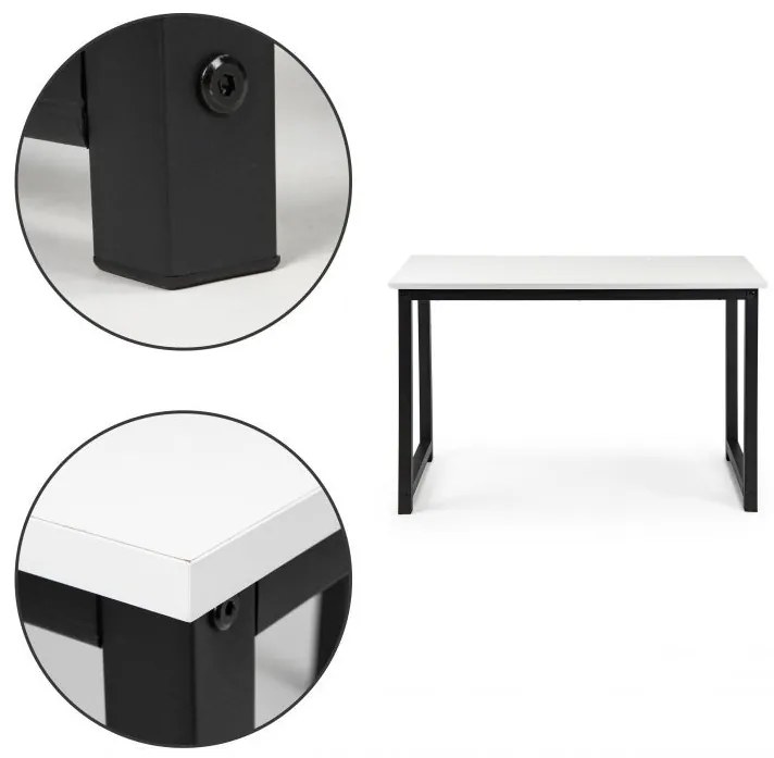 Moderný počítačový a písací stôl 120 cm x  60 cm x 74 cm biela