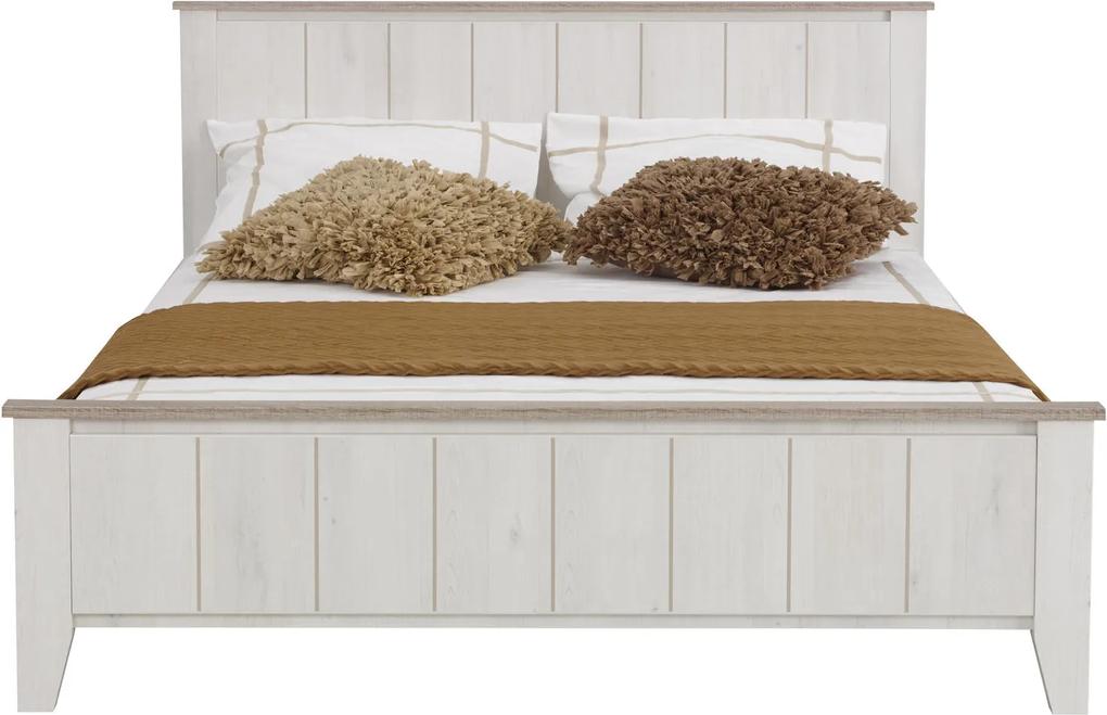 Rustikálna manželská posteľ 160x200 Ellen v dekore dreva