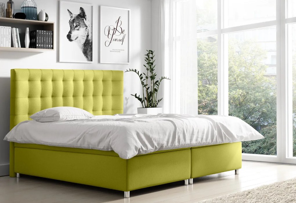 Čalúnená posteľ BELLA + topper, 140x200, endo 7706