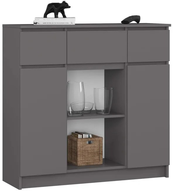 Komoda K100 2D 3SZ 2P sivá