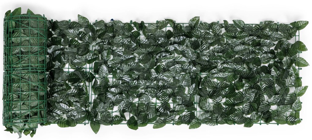 Umelý živý plot z brečtanu, 500x50 cm, zelený balkónový kryt, maskovanie