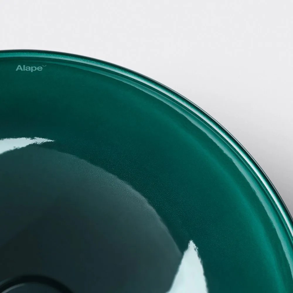 ALAPE SB.Aqua300 okrúhla umývadlová misa bez otvoru, bez prepadu, priemer 300 mm, deep green, s povrchom ProShield, 3900000091