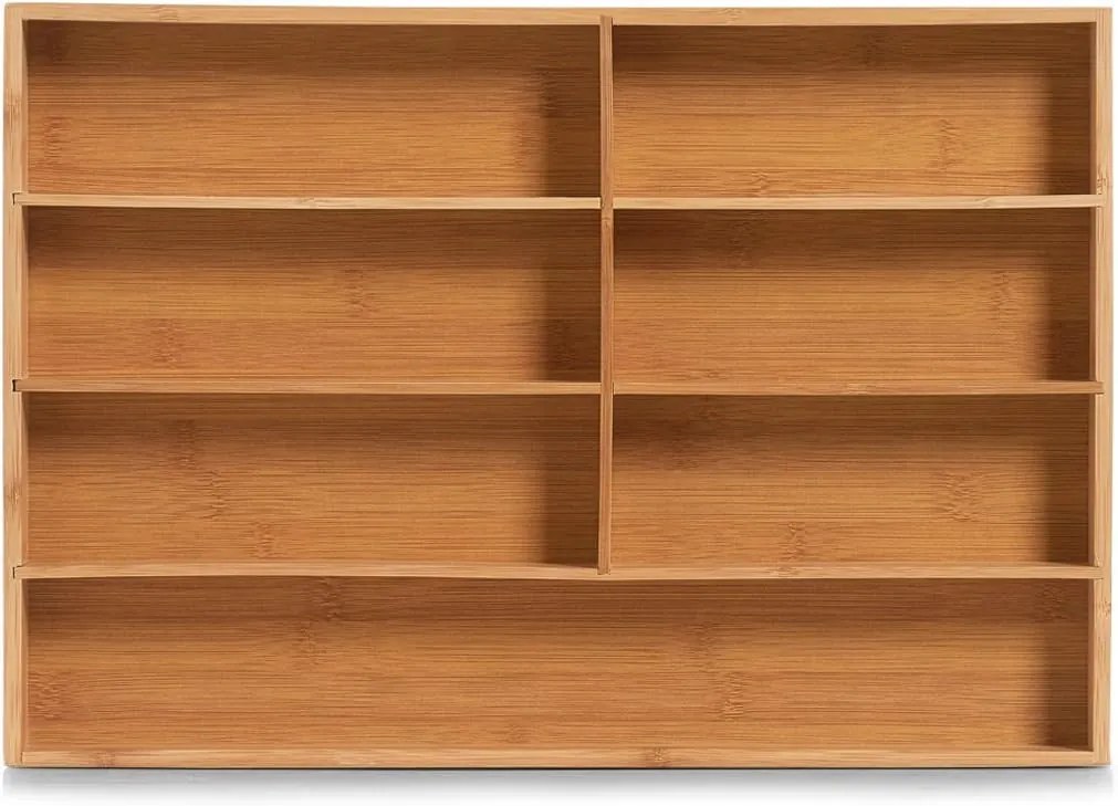 Organizér do šuplíku, organizér na příbory, 6+1 přihrádka, ZELL 31 x 44 cm