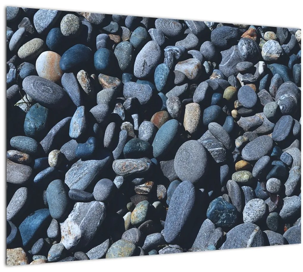Sklenený obraz plážových kamienkov (70x50 cm)