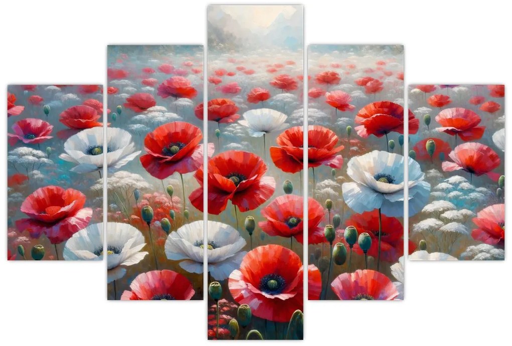 Obraz - Pole vlčích makov (150x105 cm)