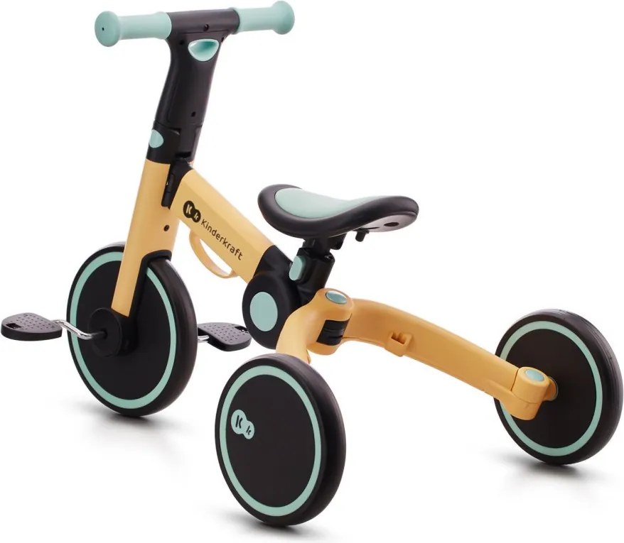 Kinderkraft 4TRIKE – 3v1 trojkolka a odrážadlo, slnečnicová modrá