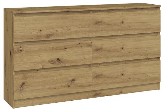 Komoda Musecalo 6 140 (dub artisan). Akcia -19%. Vlastná spoľahlivá doprava až k Vám domov. 1132819