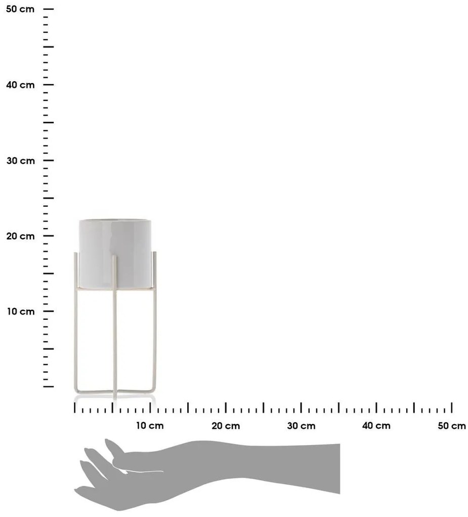 Kvetináč na stojane Flori 22 cm biely
