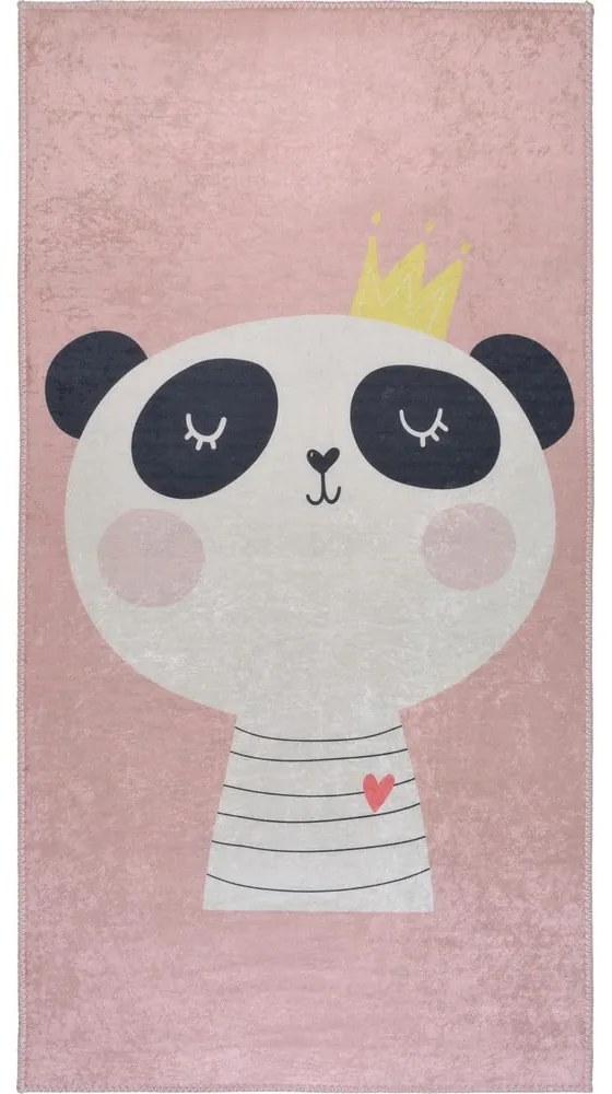 Svetloružový prateľný detský koberec 80x120 cm Royalty Mascot – Vitaus