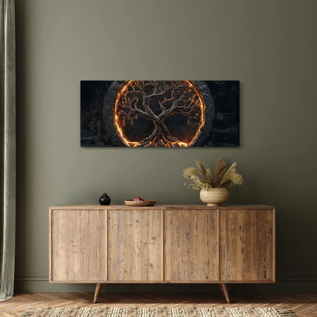Obraz – Strom života v láve I. (120x50 cm)