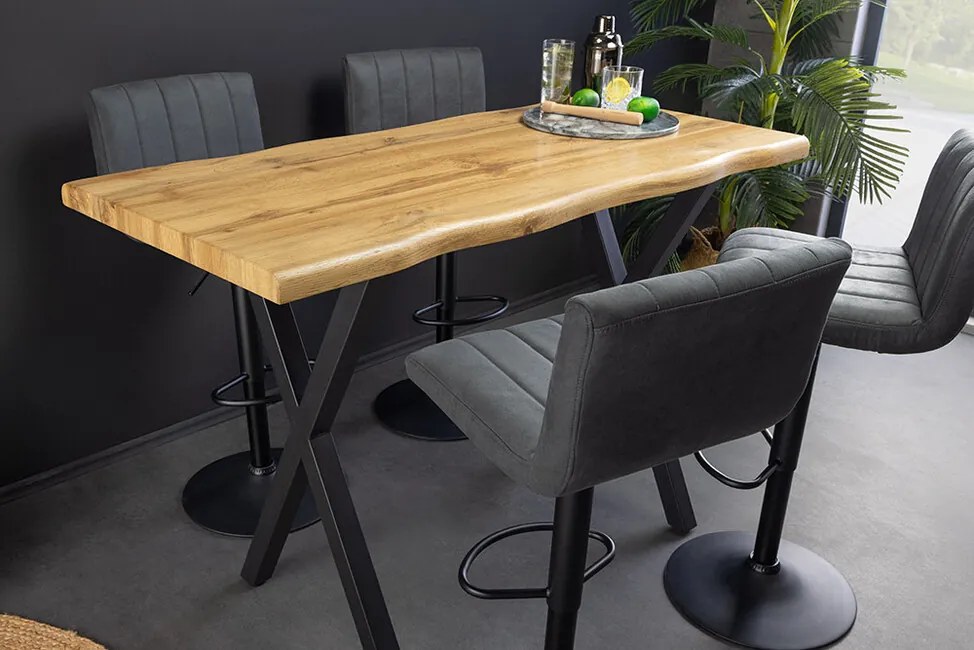 Industriálny barový stôl z MDF Aspen Dubový vzhľad 120cm