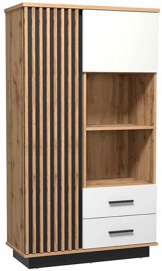 Regál 2d2s Santi 7 Dub Wotan/Čierna/Biela