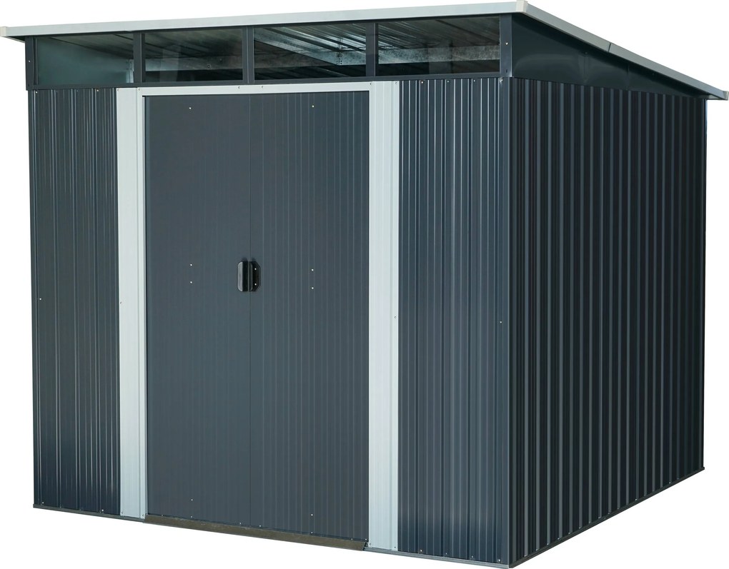 Záhradný domček BestBerg ZD‑808AW / 5,6 m² / 236 × 238 × 203 cm / antracit/biela