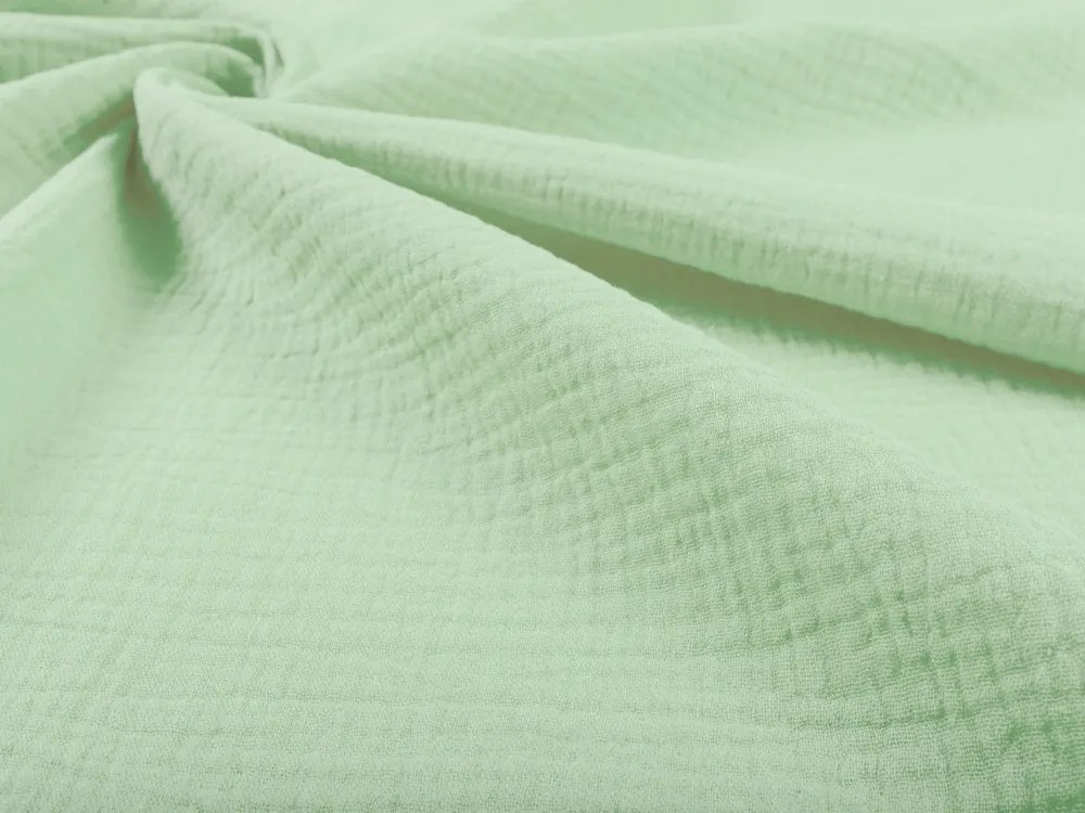 Biante Mušelínové posteľné obliečky Nature MSN-002 Pastelovo zelené Predĺžené 140x220 a 70x90 cm