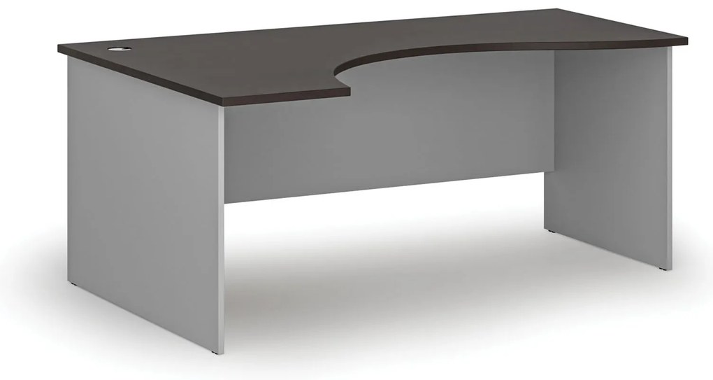 Ergonomický kancelársky písací stôl PRIMO GRAY, 180x120 cm, ľavý, sivá/wenge