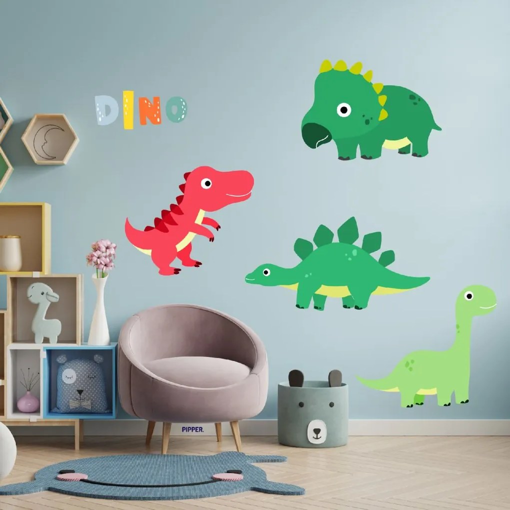 PIPPER. Textilná nálepka na stenu "Baby dinosaury 2"