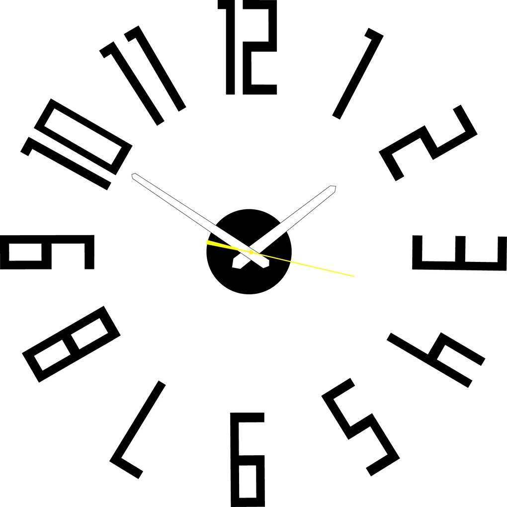 Štýlové nástenné hodiny do obývačky - PALLETE: Čierna Ral 9005 Čierne ručičky 2732-7326 X0018-Wall clock HEU-