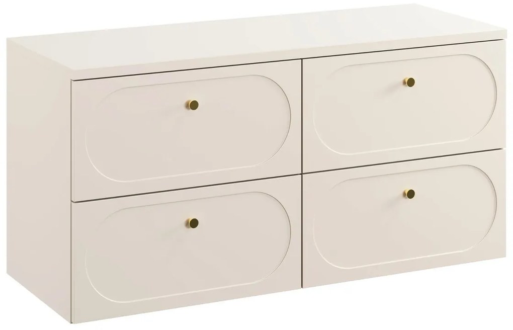 Závesná skrinka pod umývadlo Donna s doskou 120 cm piesková