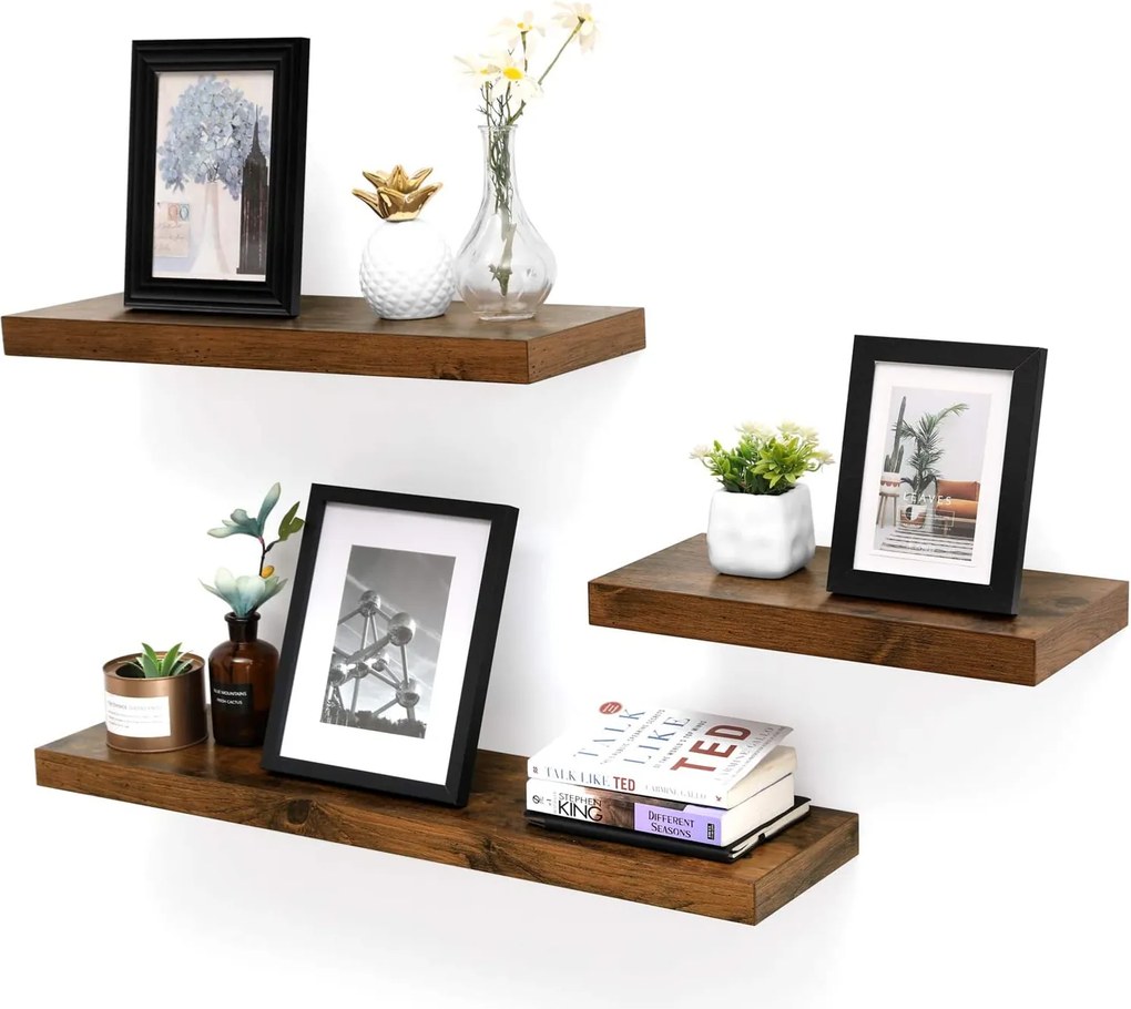 Nástenná polica Houseland Weda 80 cm hnedá